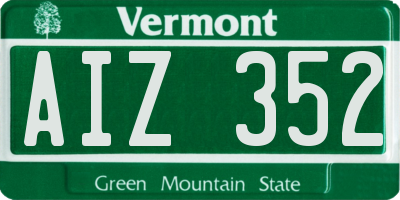 VT license plate AIZ352