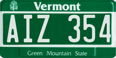 VT license plate AIZ354