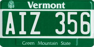 VT license plate AIZ356