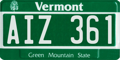 VT license plate AIZ361