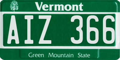 VT license plate AIZ366
