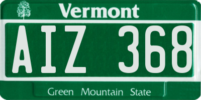 VT license plate AIZ368