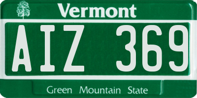 VT license plate AIZ369