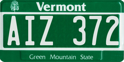 VT license plate AIZ372