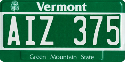 VT license plate AIZ375