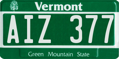 VT license plate AIZ377
