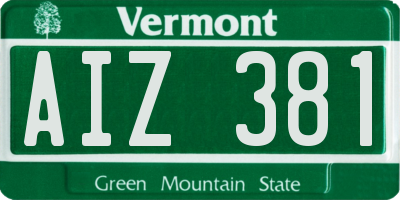 VT license plate AIZ381