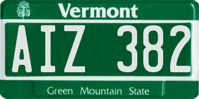 VT license plate AIZ382