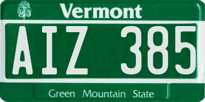 VT license plate AIZ385