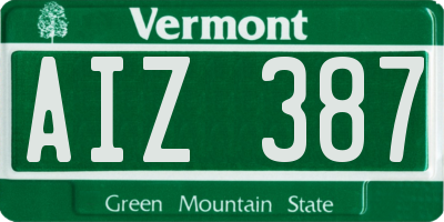 VT license plate AIZ387