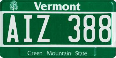 VT license plate AIZ388