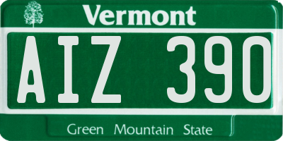 VT license plate AIZ390