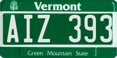 VT license plate AIZ393