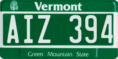 VT license plate AIZ394