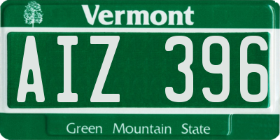 VT license plate AIZ396