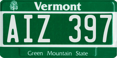 VT license plate AIZ397