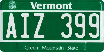 VT license plate AIZ399