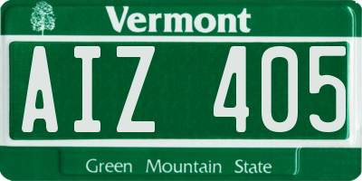 VT license plate AIZ405