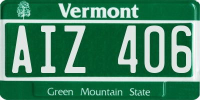 VT license plate AIZ406