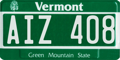 VT license plate AIZ408