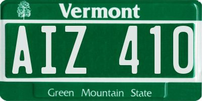 VT license plate AIZ410