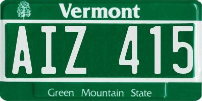 VT license plate AIZ415