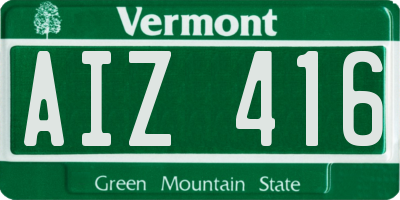 VT license plate AIZ416