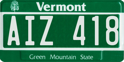 VT license plate AIZ418