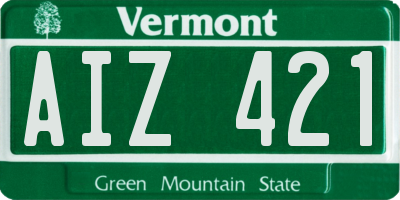 VT license plate AIZ421