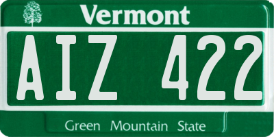 VT license plate AIZ422