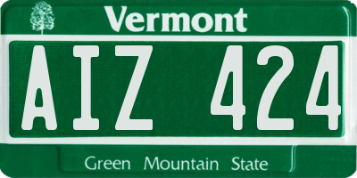 VT license plate AIZ424