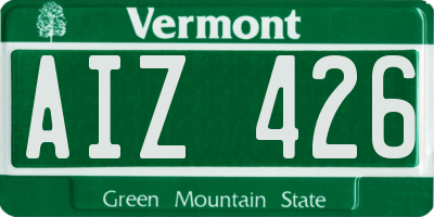 VT license plate AIZ426