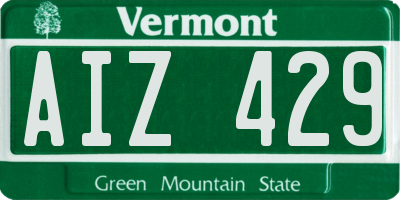 VT license plate AIZ429