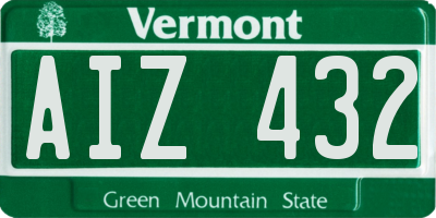 VT license plate AIZ432