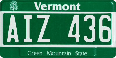 VT license plate AIZ436