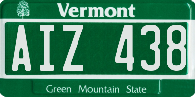 VT license plate AIZ438