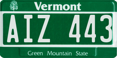 VT license plate AIZ443