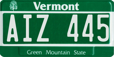 VT license plate AIZ445