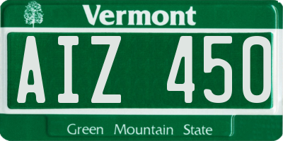 VT license plate AIZ450