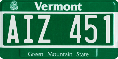 VT license plate AIZ451