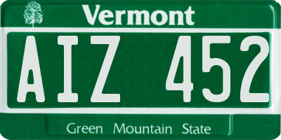 VT license plate AIZ452