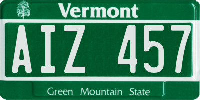 VT license plate AIZ457