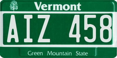VT license plate AIZ458