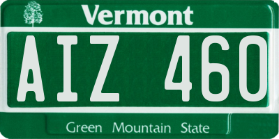 VT license plate AIZ460