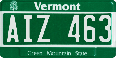 VT license plate AIZ463