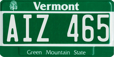 VT license plate AIZ465
