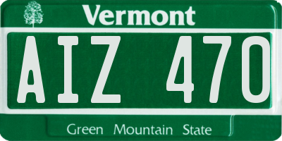 VT license plate AIZ470