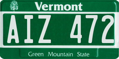 VT license plate AIZ472