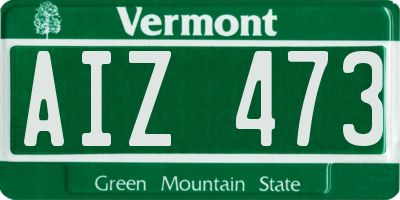 VT license plate AIZ473