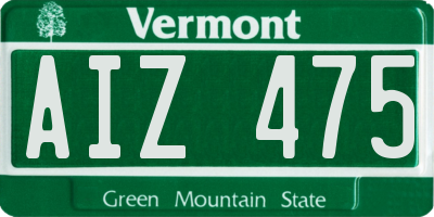 VT license plate AIZ475